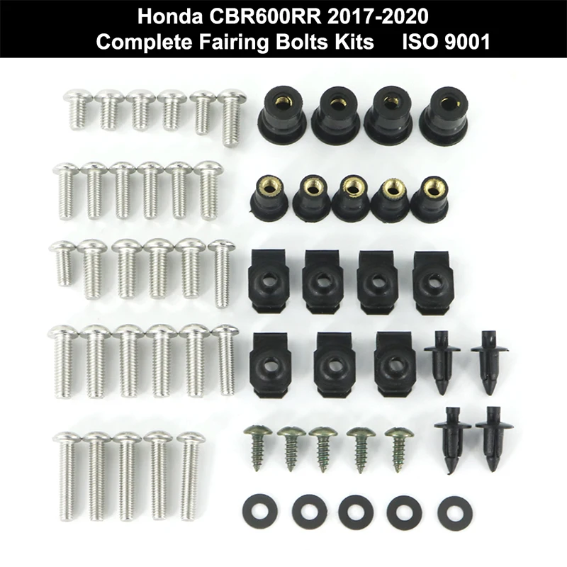 

Fit For Honda CBR600RR 2017-2020 Complete Full Fairing Bolts Kit Fairing Clips Speed Nuts Screws Motorcycle Stainless Steel