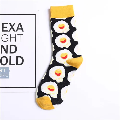 Happy Sock свежие носки с фруктами красочные женские модные авокадо суши яблоко гамбургер Харадзюку Печать Искусство Calcetines Mujer - Цвет: Plumeria