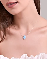 2021 new fashion transparent line chain crystal necklace blue opal palm hamsa hand pendant necklace sweater jewelry women gift