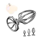 Анальная пробка 3 размера, металлическая Анальная пробка из нержавеющей стали, массажер простаты, стимулятор, ажурные анальные секс-игрушки, фаллоимитатор для женщин