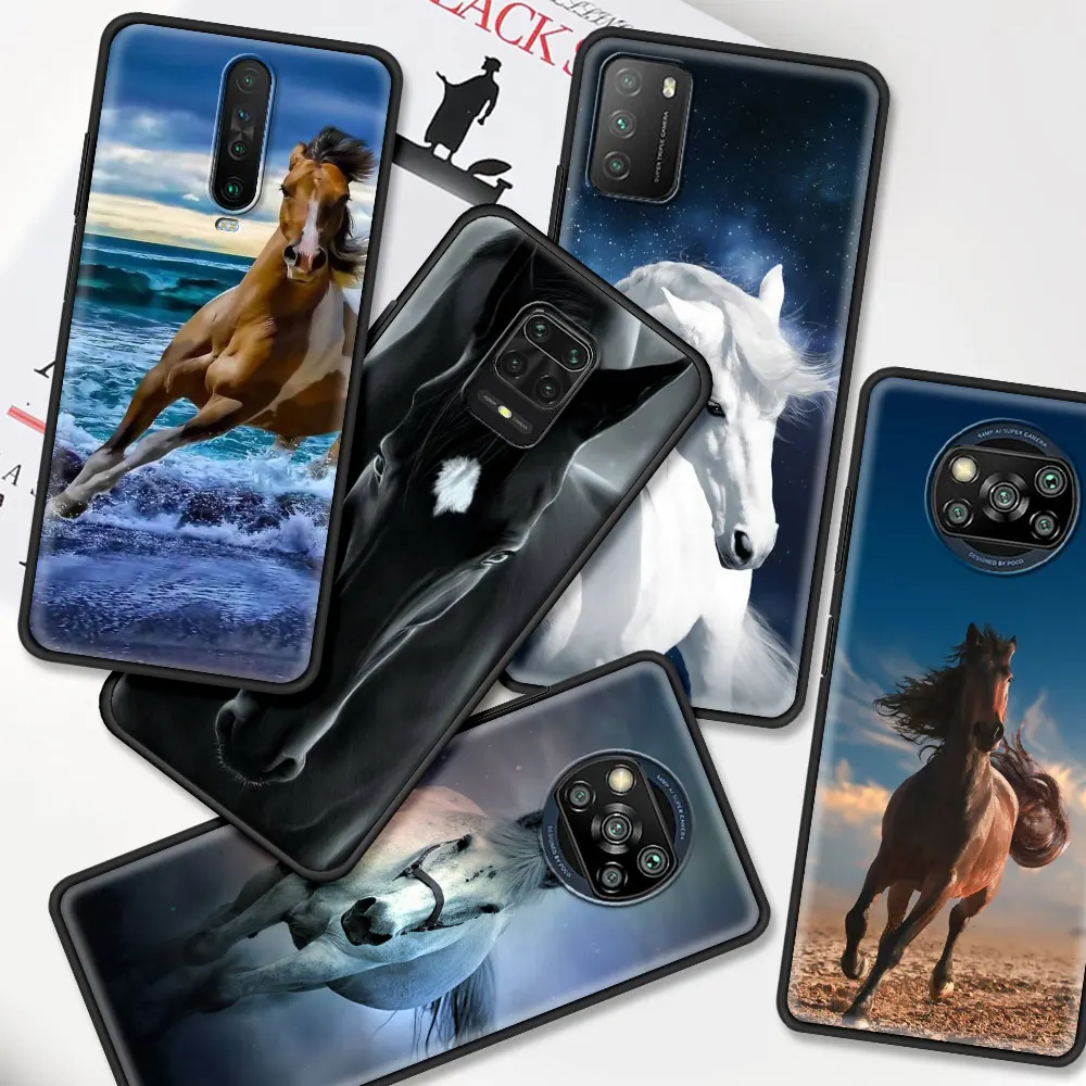 Horse чехол с животным узором для Xiaomi Mi Poco X3 NFC 11 10T Pro 9T CC9 Примечание 10 A2 Lite мягкий