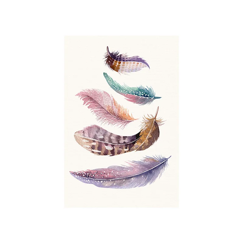 

Living Room Decorative Painting Feather Triptych Modern Minimalist Sofa Background Wall Hanging Painting Nordic Canvas Painting