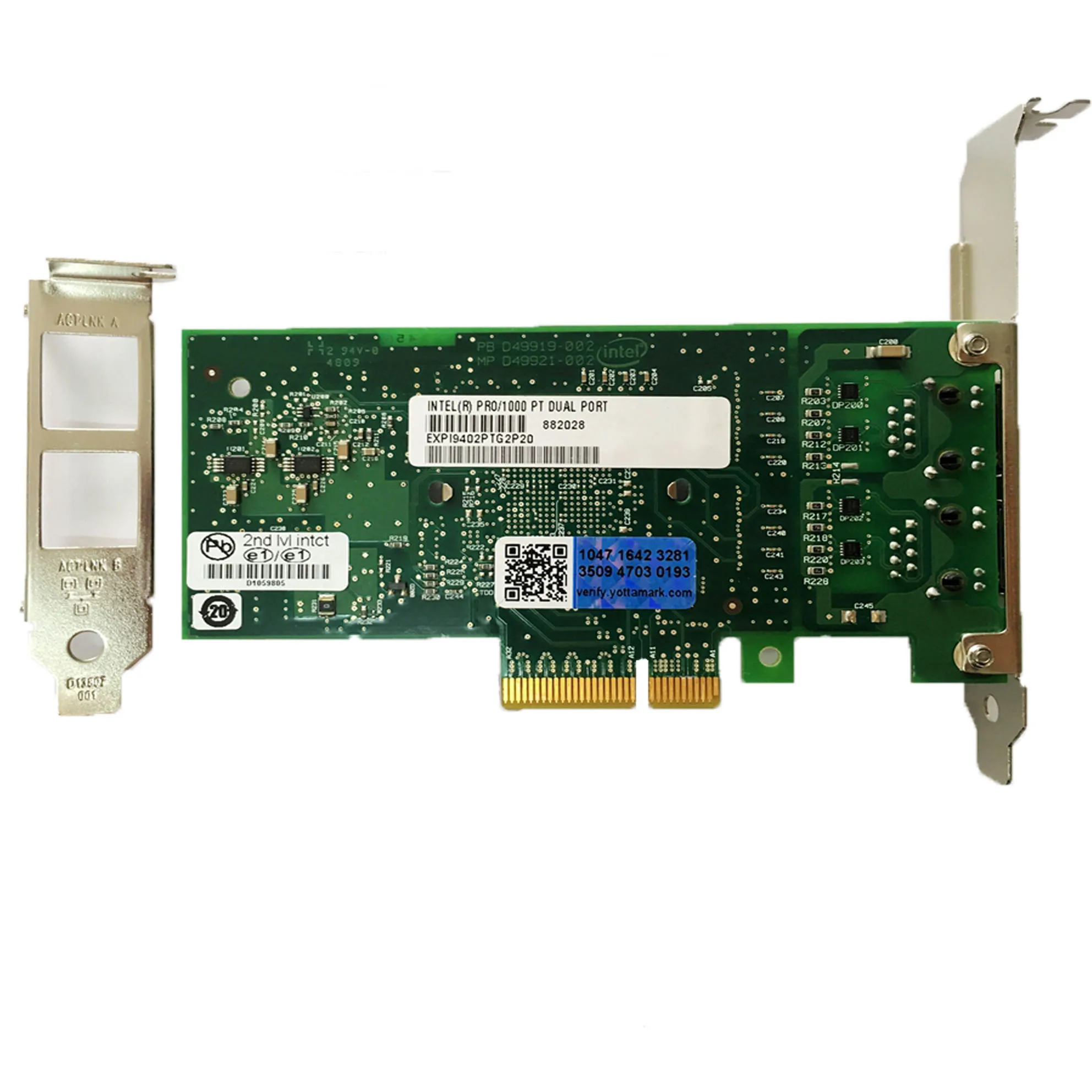 Оригинальная Серверная сетевая карта Intel EXPI 9402PT 82571 ГБ PCI E с двумя портами