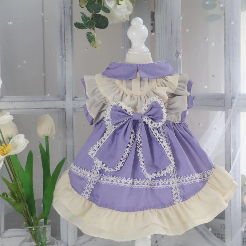 

Pet Dog Cat Lolita Dress Evening Dinner Skirt Birthday Party Clothes