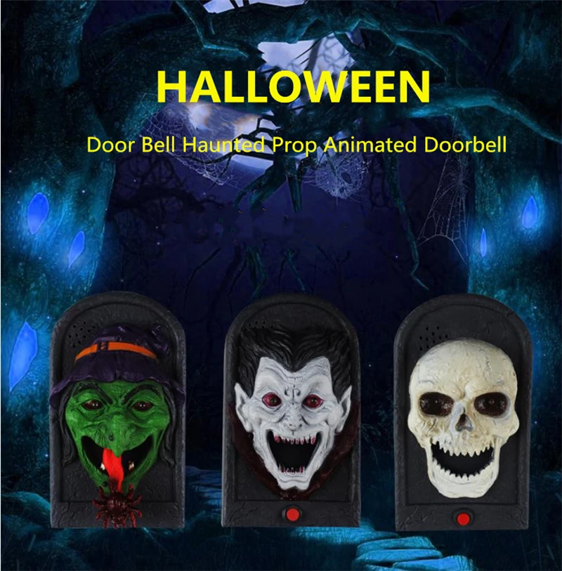 Анимированные злой ведьмы дверной звонок глаз светильник звук Хэллоуин Опора
