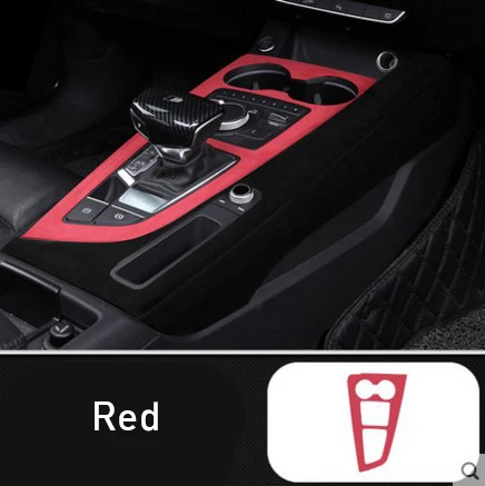 B RED Замшевая Кожа Авто Крышка редукторов для Audi A4 B9 автомобильные аксессуары - Название цвета: B RED