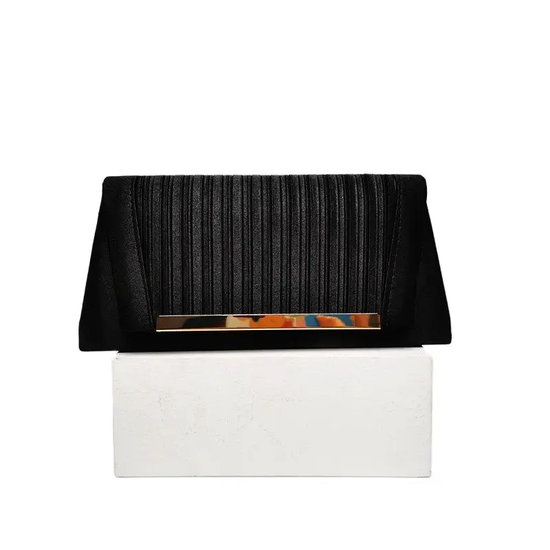 

New Women Silk Evening Wallets Bags Wedding Party Shoulder Bags Dinner Chain Purse Fashion Fold Clutch Handbags Drop Shipping