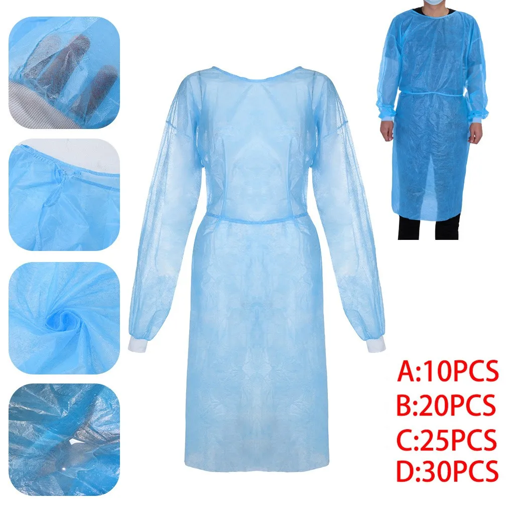 

10/50PC Disposable Protective Coveralls dor Men Women Non Wowen Isolation Clothing Anti-Spitting Anti-Stain Nursing Gown A50