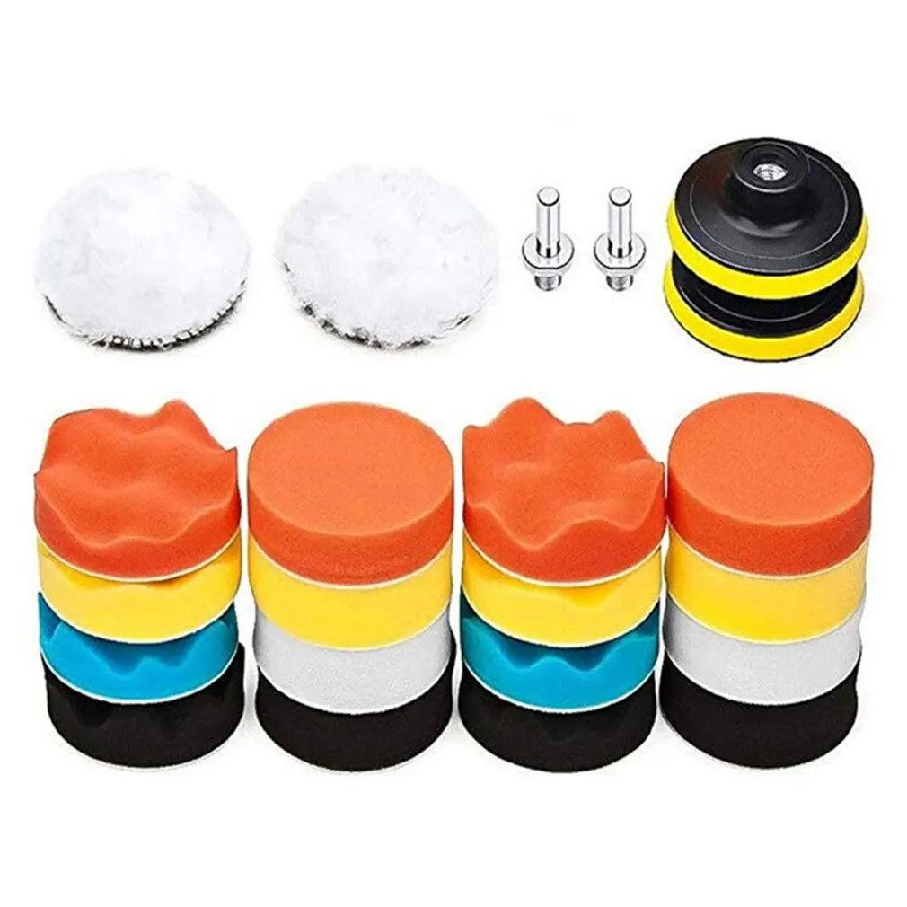 

22pcs 3 Inch Wave Sponge Car Polishing Waxing Set Kits Multifunctional Car Styling Tools Polished Restore Car Body Coating