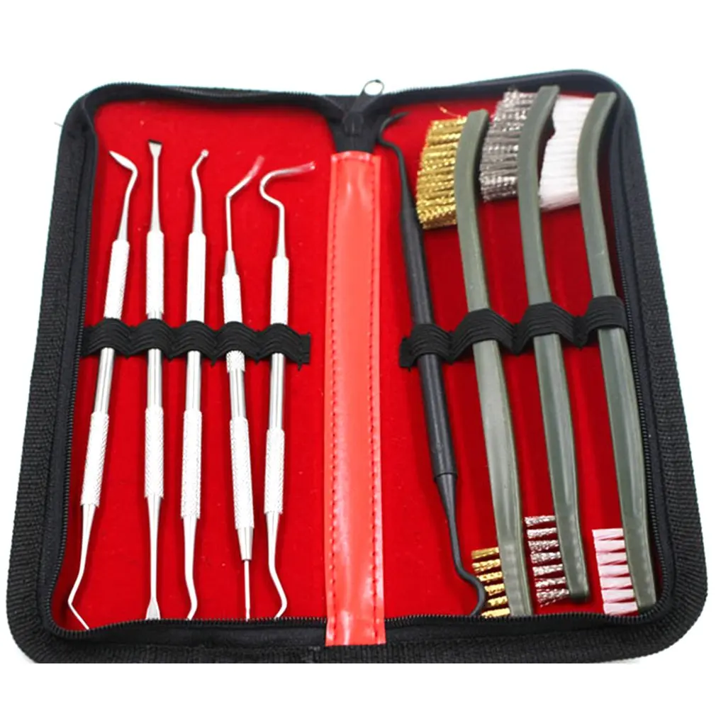 

9pcs Small Cleaning Kit Universal Pick Pipe Cleaning Brush Accessories Brush Car Parts Cleaning Set With Carrying Case