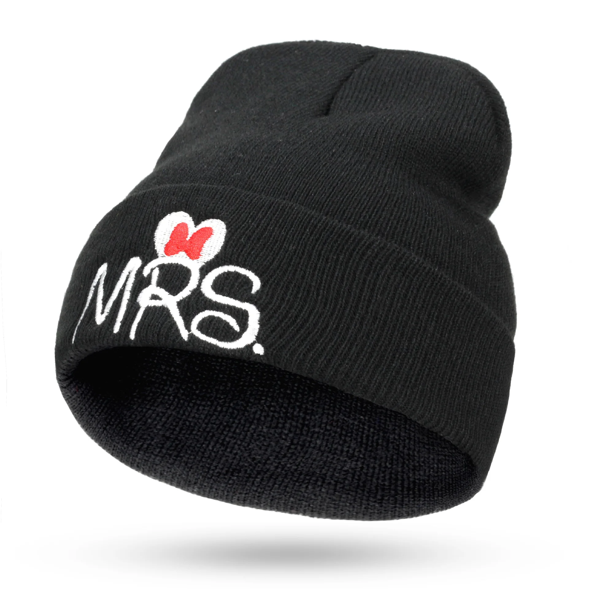 Новые зимние детские шапки с вышивкой вязаная шапочка надписью MR/MRS теплые Мягкие