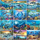 MomoArt Алмазная вышивка Дельфин животное картина стразы Алмазная мозаика Закат вышивка крестом наборы Алмазная Живопись Океан Новое поступление Украшение дома