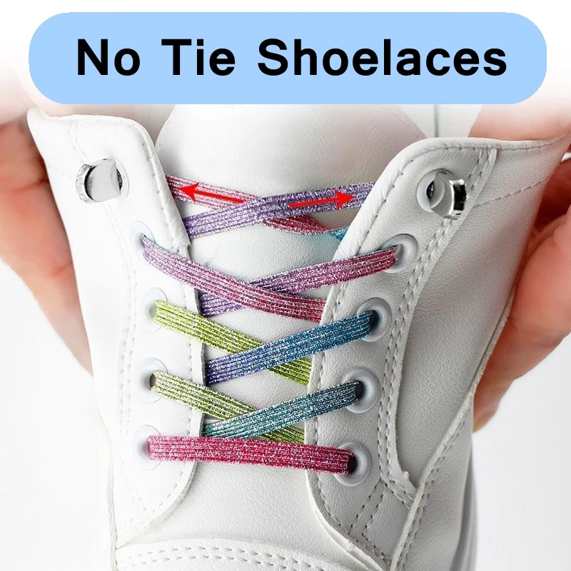 

New Elastic Locking Shoelace Candy color No Tie Shoe laces Sneakers Quick Safety Flats Shoelace Kids and Adult Unisex Lazy laces