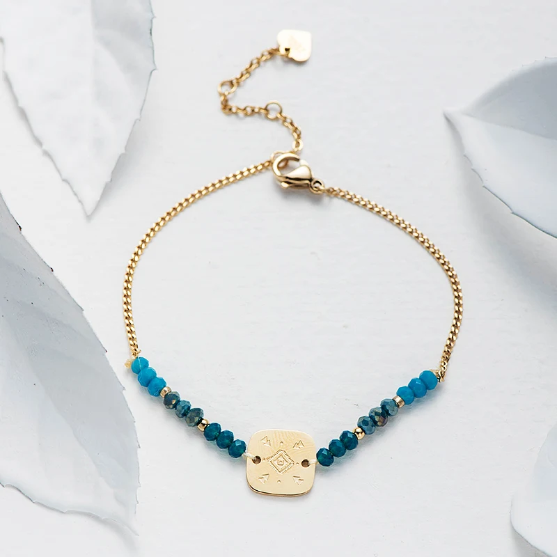 Wild &amp Free новый золотой прямоугольник из нержавеющей стали с геометрическим