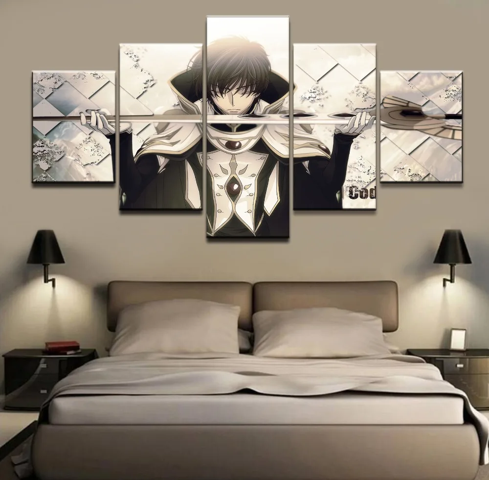Картина на холсте Hd Печатный Декор для дома модульные картины 5 шт. аниме код Geass