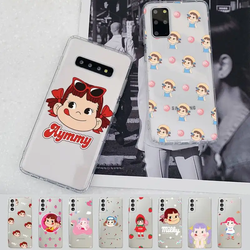 

Japan Chocolate dessert cartoon Peko milky Phone Case For Samsung A 10 20 30 50s 70 51 52 71 4g 12 31 21 31 S 20 21 plus Ultra