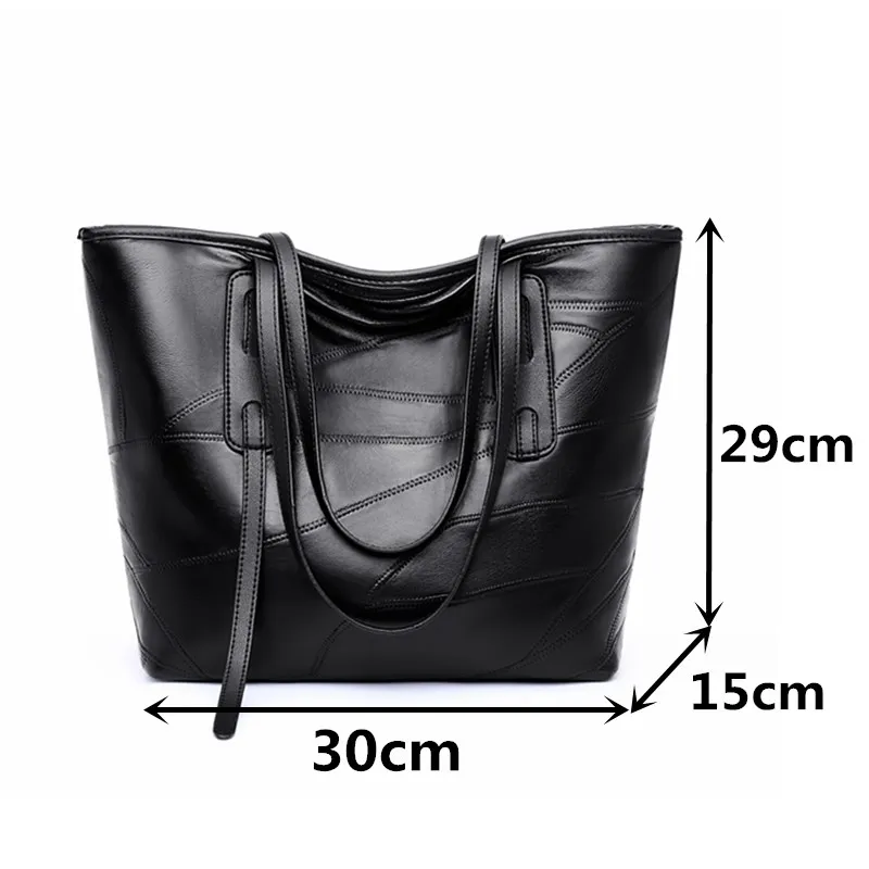 

Sheepskin Stitching Handbag Luxury Women Brand Large Capacity Shopper Tote Bags Female Wild Quality Black Shoulder Bag Grand Sac