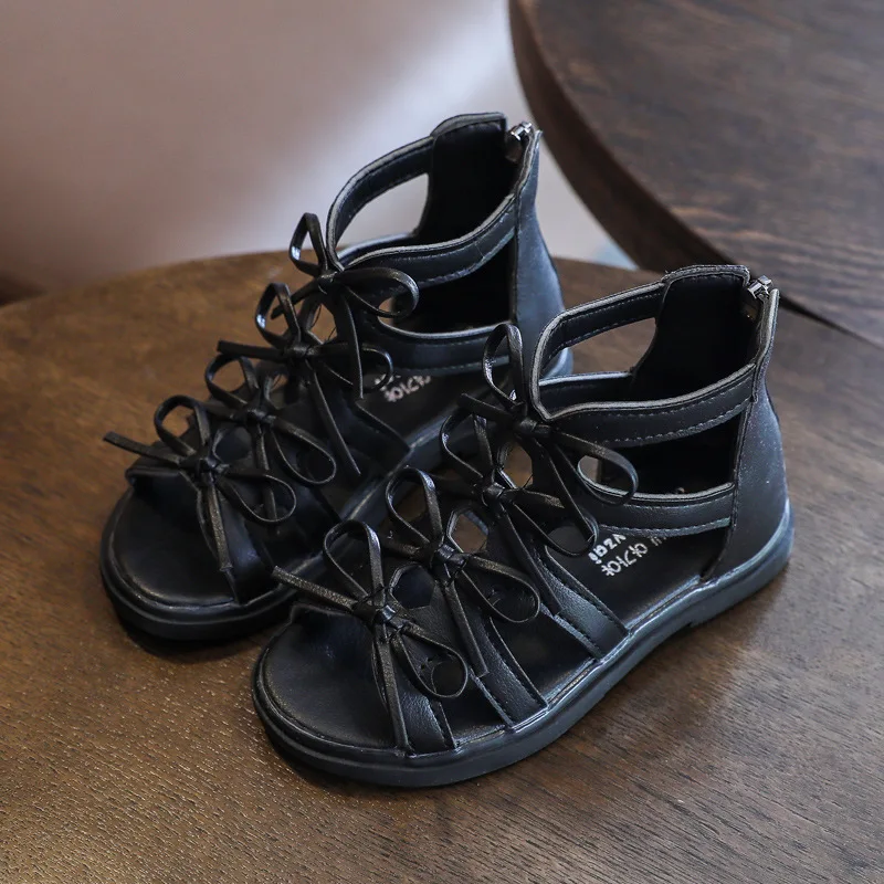 

Princess Girl Bow Sandal New Korean Soft Soled Roman Shoes Go with Everything Children's Summer Shoes