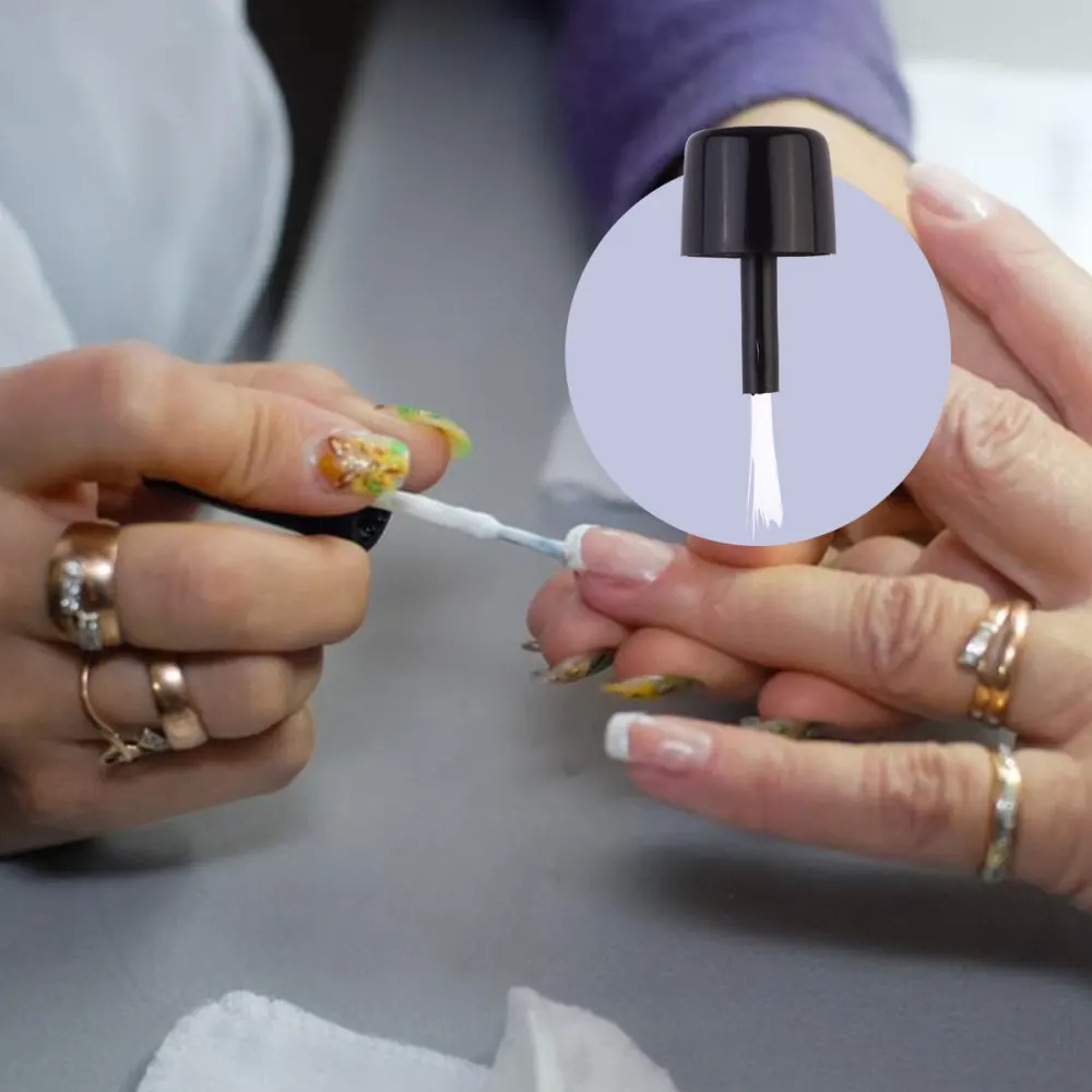 

200Pcs Nail Brush Disposable Nail Polish Brush for Women Use（Black White)