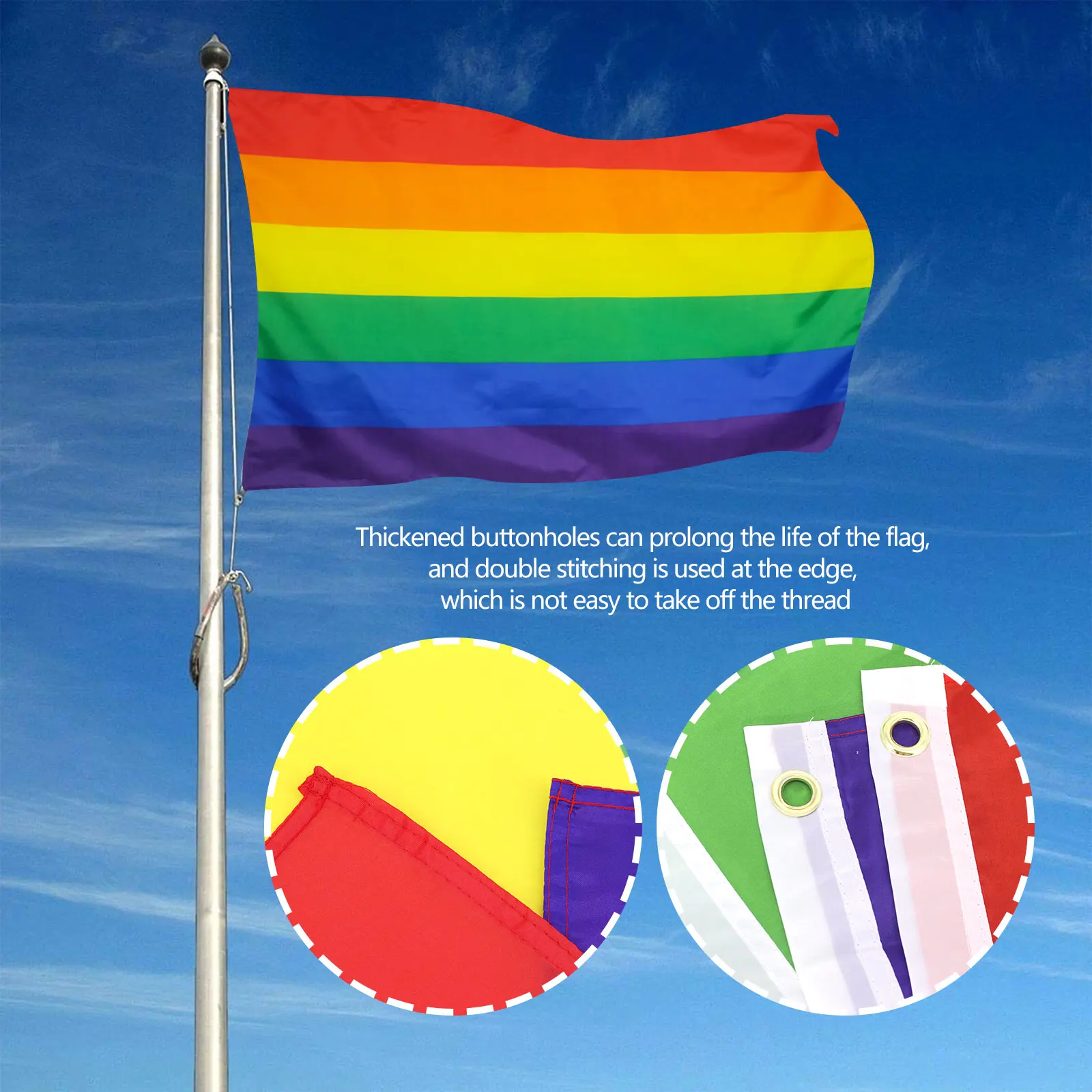

Радужный Флаг 6 полоски Радужный Флаг ЛГБТ нетрадиционной ориентации в Филадельфии, гей-Прайд Радужный Флаг 90x150cm