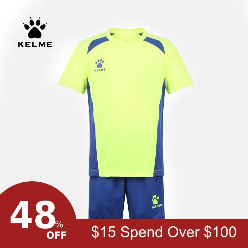 KELME/Детские футбольные комплекты; футбольные футболки для мальчиков; комплект одежды из 2 предметов; Спортивный костюм для детей; спортивная форма; Survetement Sports; K15Z251