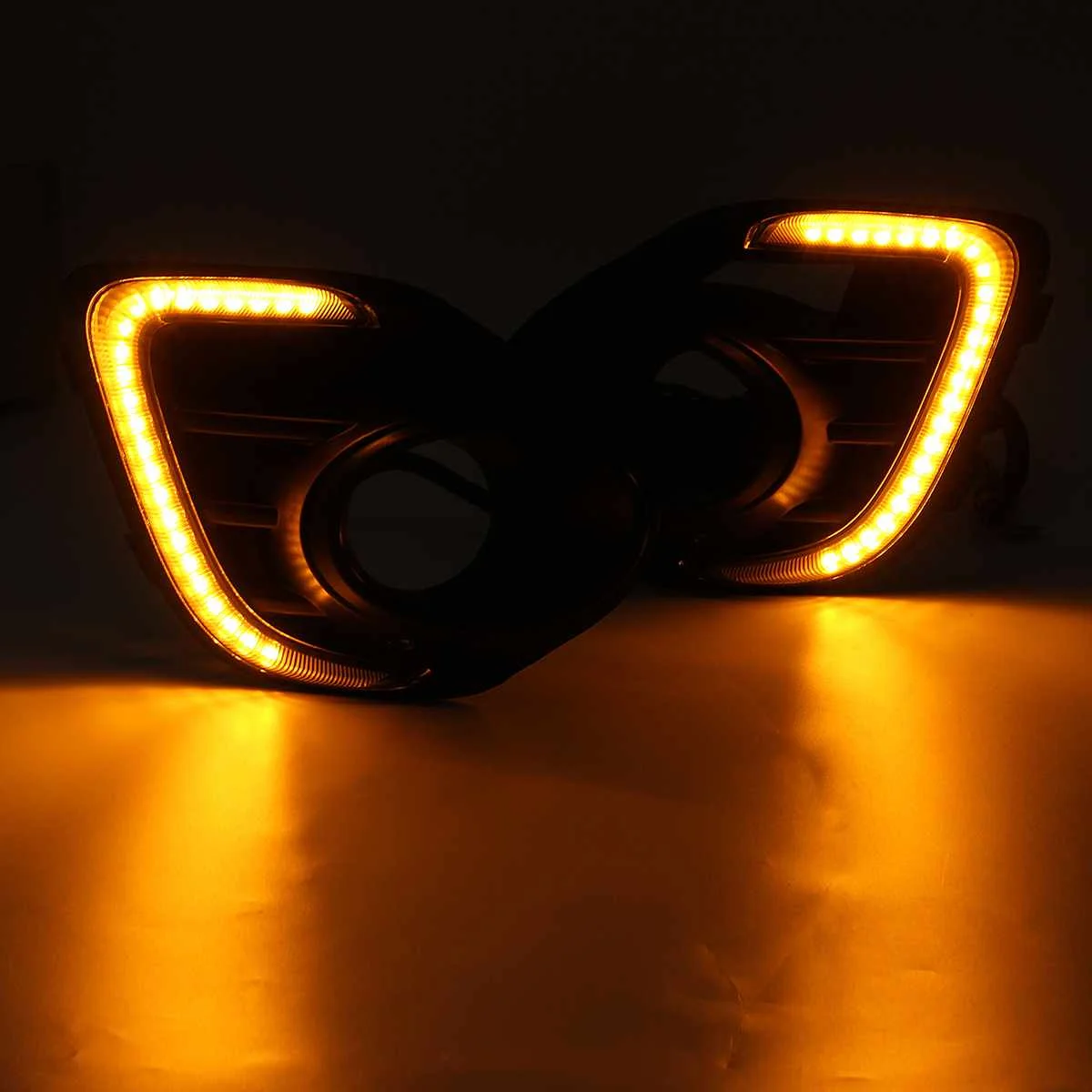 

Pair Fog lamp For Mitsubishi Lancer 2016 2017 2018 2019 12V LED Daytime Running Light DRL Lamp Car Accessories Waterproof ABS