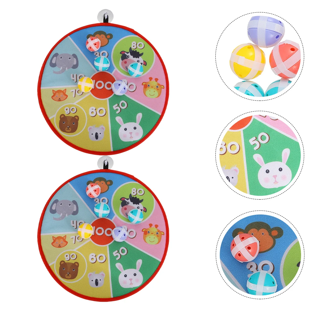 

2 Sets Children Sticky Ball Toy Dart Board Toy Cartoon Throwing Darts Game Toy