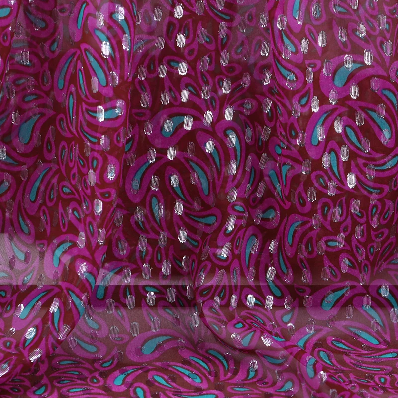 

Super-beautiful Violet silk cut flower-stitch fabric Fashionable and enchanting dress and Han suit DIY tailor fabric