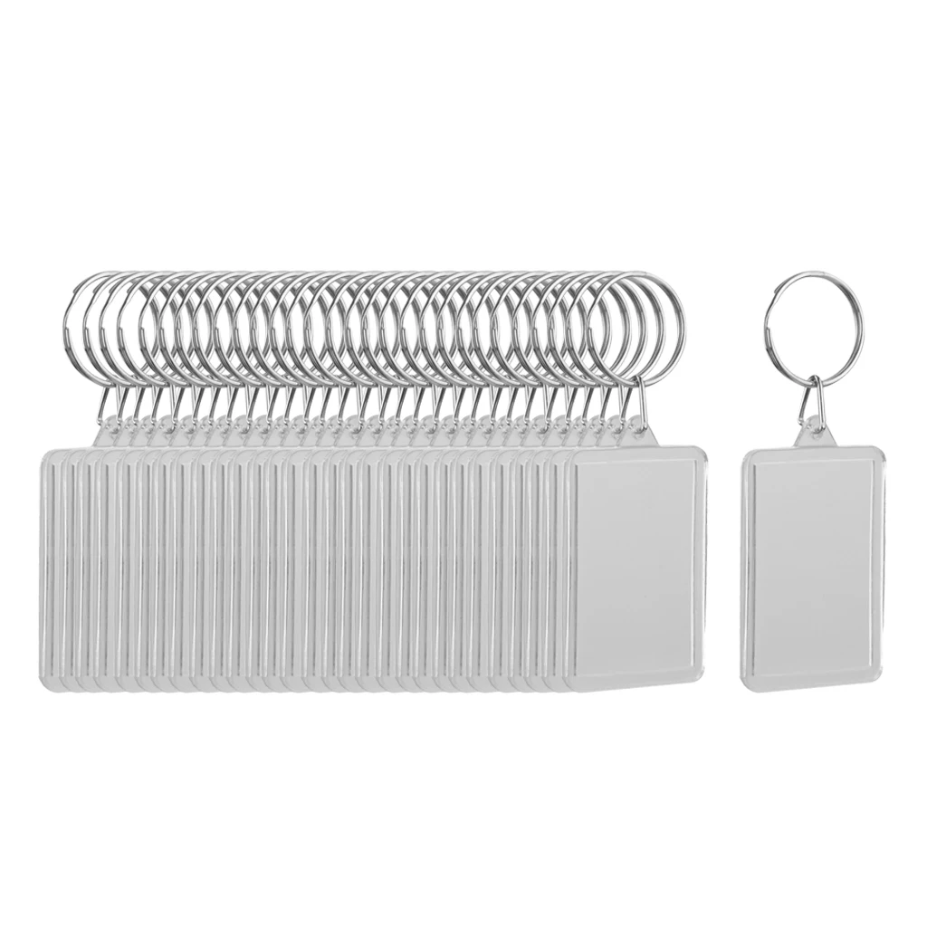 Прозрачный акриловый брелок для ключей пустые кольца с разрезом фоторамки