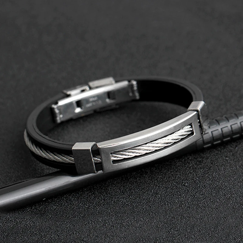 Мужские браслеты/нержавеющая сталь/Винтаж/силикон/Мода/браслеты витые плетеные