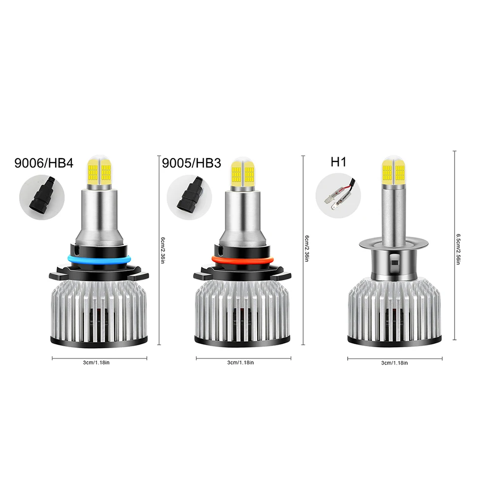 H1 Led 360 градусов Hi Lo фары 18000LM 9005 9006 Автомобильные противотуманные лампы для