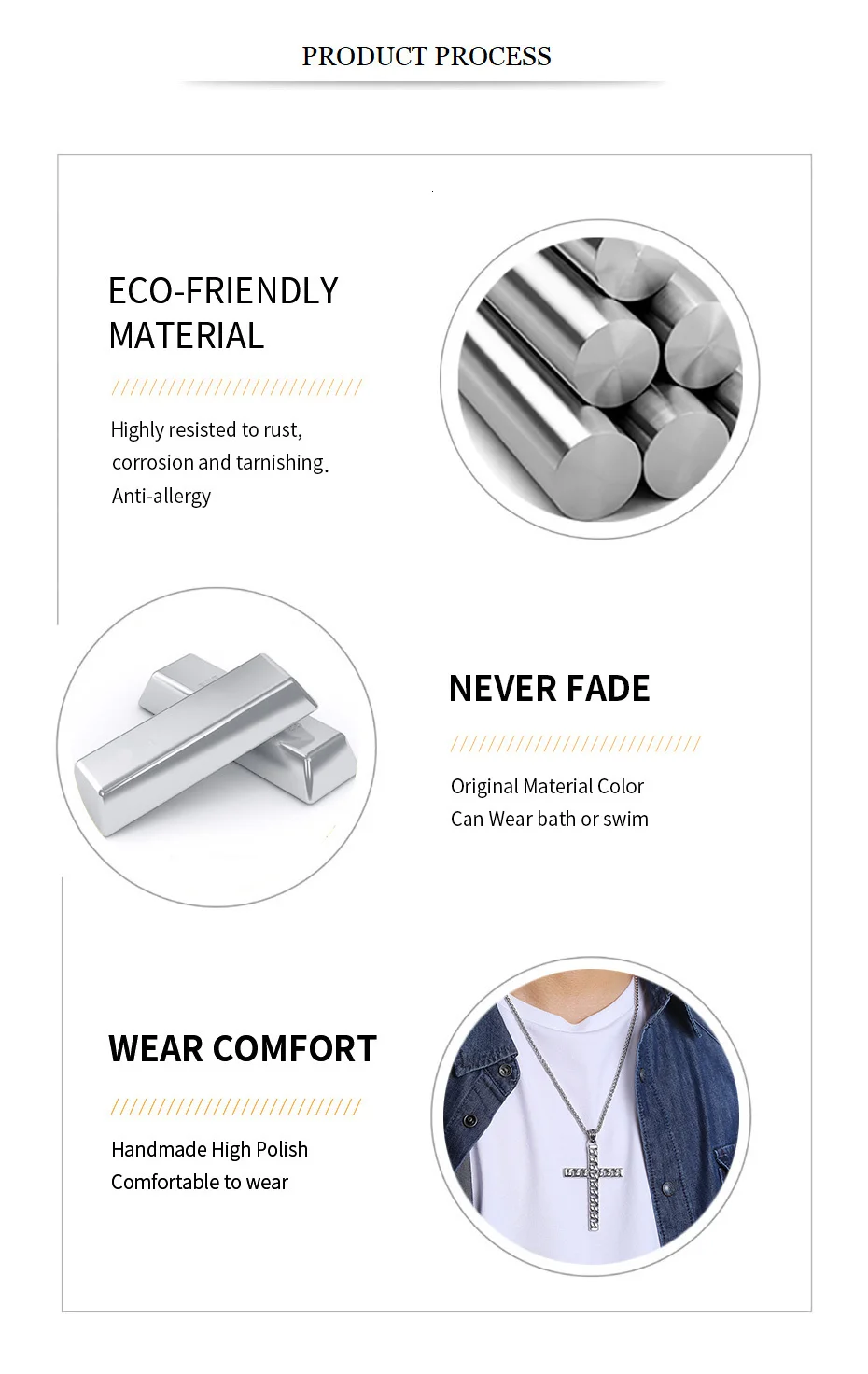 Vnox стильный мужской крест цепи кулон ожерелья из нержавеющей стали Colar Masculino молитва ювелирные изделия