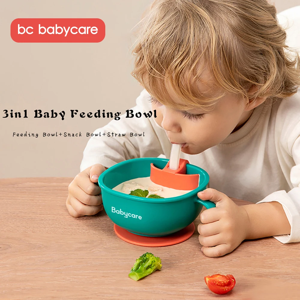 BC Babycare 3 в 1 чаша для кормления ребенка/закусок/супа с соломинкой младенцев