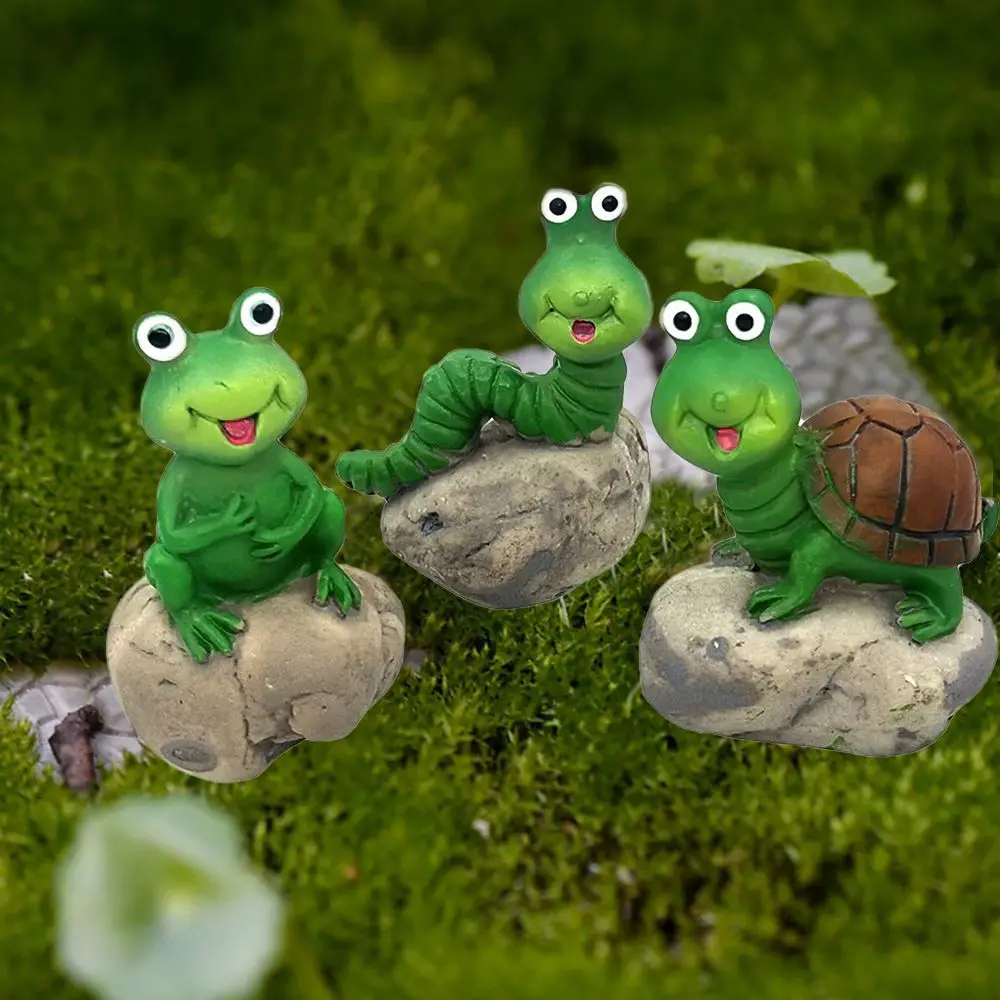 Сказочные садовые аксессуары милые животные на скале миниатюрная черепаха