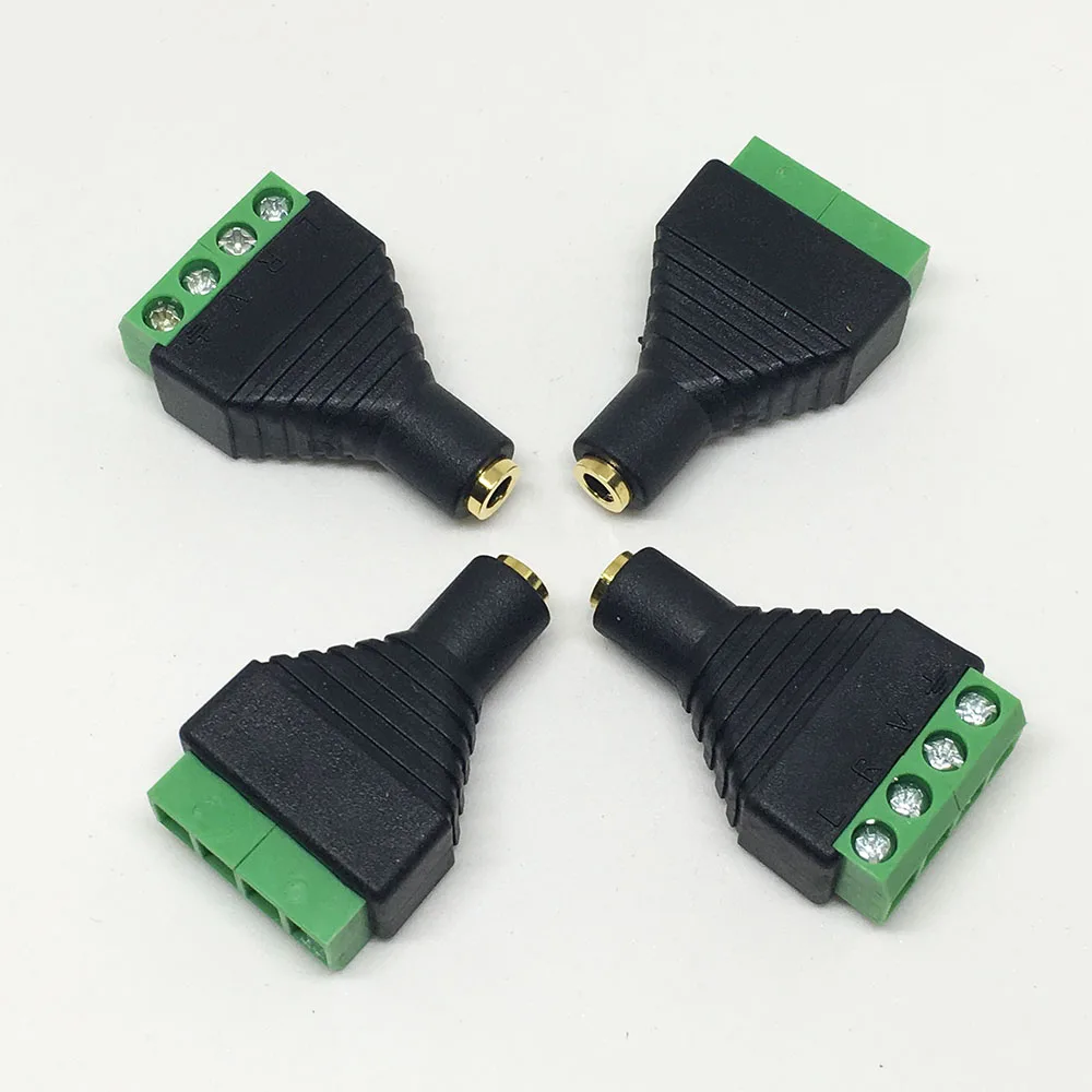 2 шт. 3 5 мм 4 плуга 5-дюймовый стерео разъем мама к AV винтовой видео болт терминал 1/8