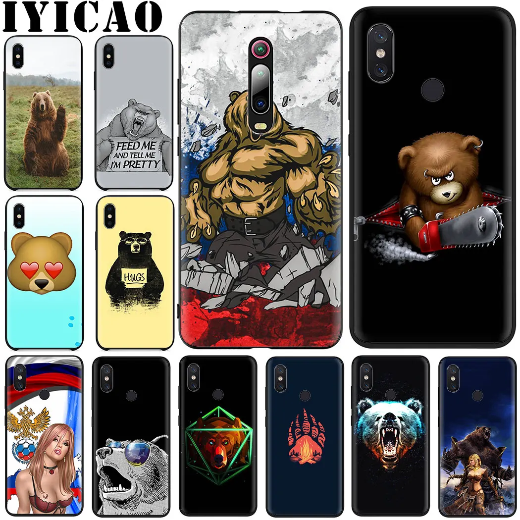 Флаг России черный медведь Мягкий силикон чехол для телефона Redmi Note 5 6 7 8 4X5 Pro 5A Prime