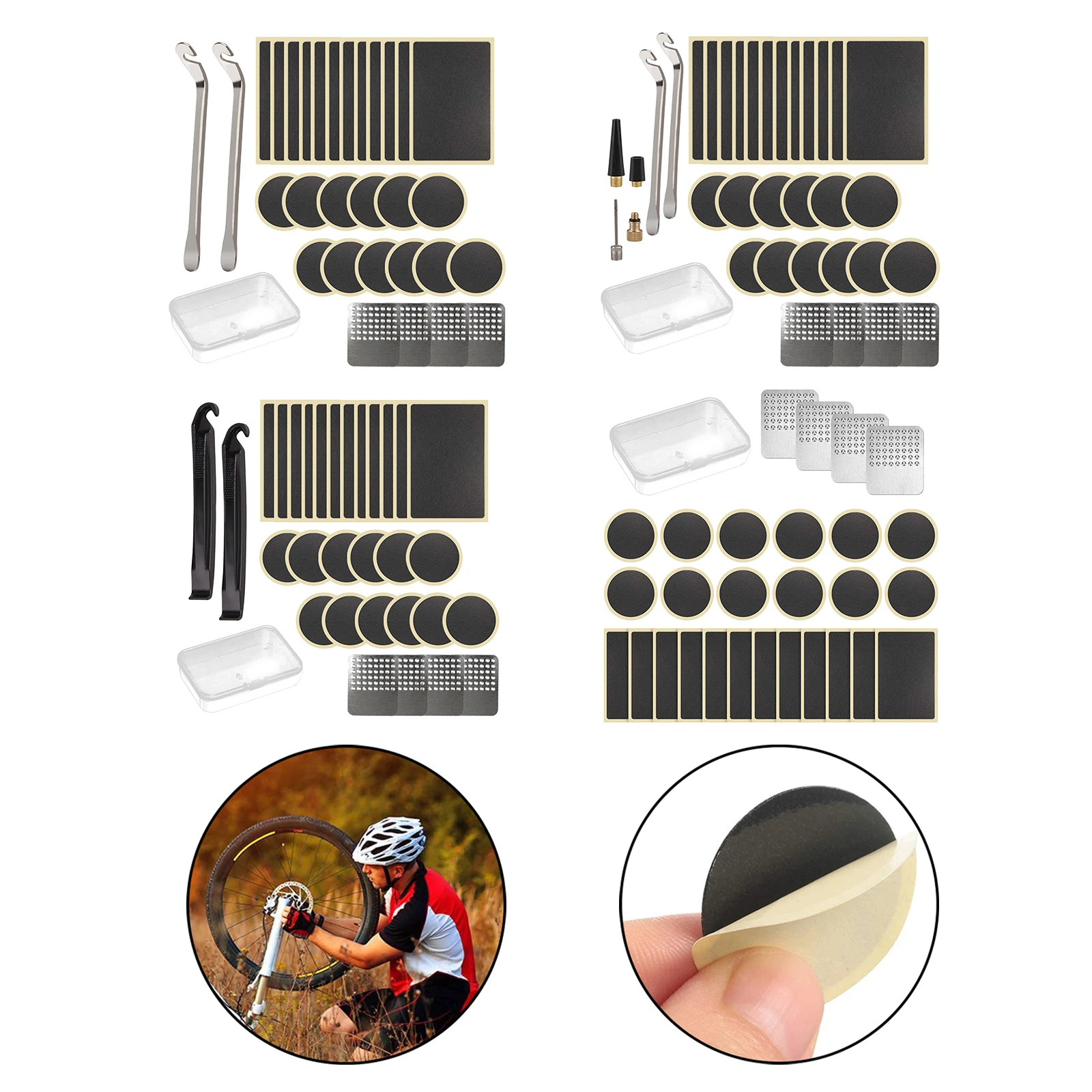 

Комплект для ремонта шин горного велосипеда, бесклеевая накладка на камеру, 4 вида на выбор