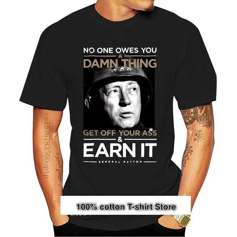 

Camiseta de algodón para hombres y mujeres, camisa personalizada con frase No One words You-Patton, 100%, nueva