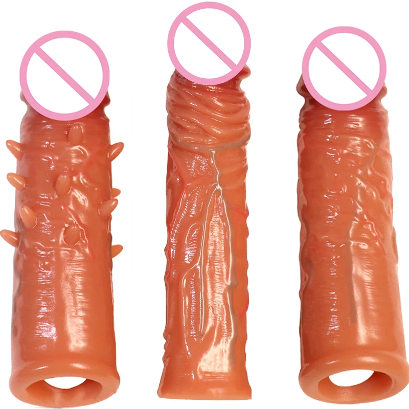 Высокие эластичные пенис расширитель рукав реалистичные презервативы для