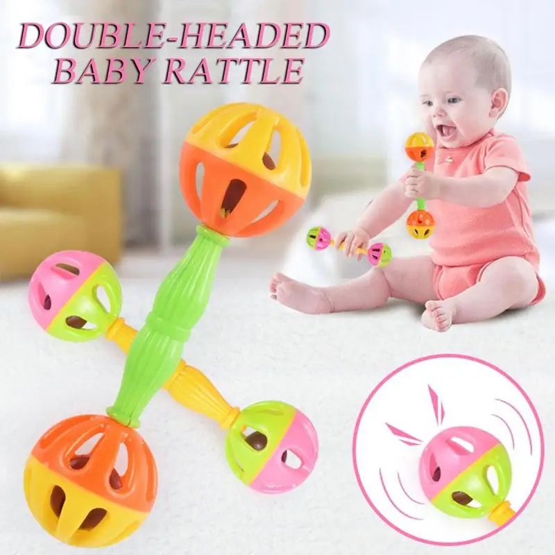 

Double-headed Bells Ball Cute Animals Crib Mobile Bed Baby Toys Newborn Educational Toy for Children Baby Rattles