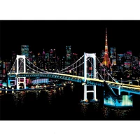 tokyo scratch night view poster sticker deluxe erase black scratch world map scratch off foil layer coating painting as gift