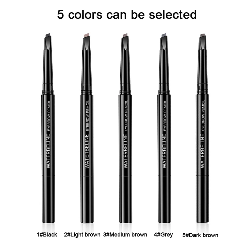 

5 Colors Eyebrow Pencil Natural Waterproof No blooming Rotating Automatic Eye Brow Pencil with Brush Brown Beauty Cosmetic Tool