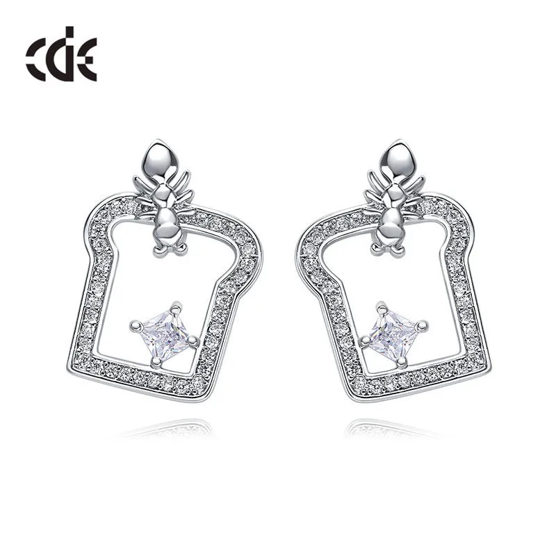 CDE Модные Серебряные серьги с муравьями для женщин цирконом в виде нарезного