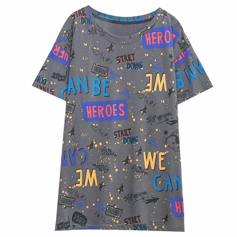 

Short-sleeved Women 2021 new summer Dress Large-size Cotton Jacket T-shirt
