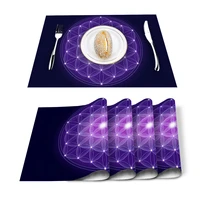 purple life flower pattern table mat kitchen decoration placemat table napkin for wedding dining accessories table mat