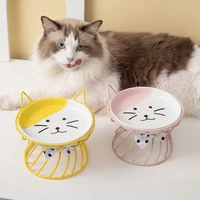 cute ceramic pet bowl food water treats for cats dogs pet supplies outdoor feeding drinking accessories doggie cat stand bowl