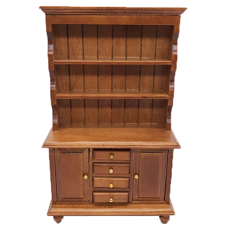 2Colors 1/12 Dollhouse Miniature Furniture Multifunction Wood Cabinet Bookcase Bookshelf for Pretend Play Toy | Игрушки и хобби
