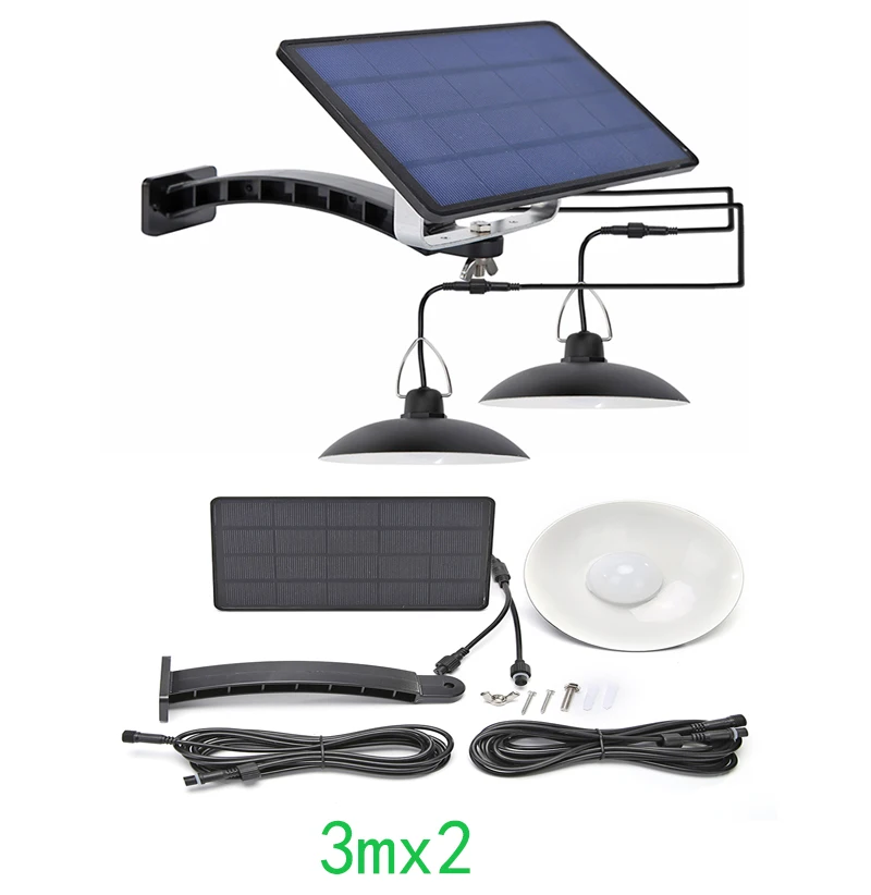 Светодиодный подвесной светильник на солнечной батарее с двойной головкой