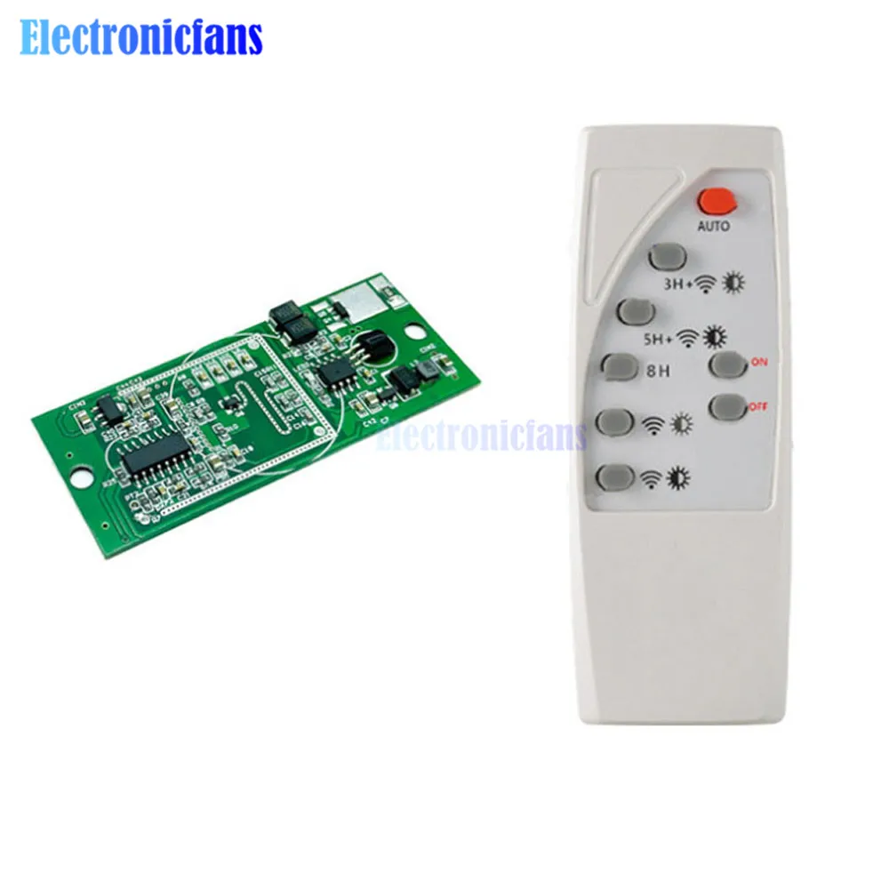 3.7V 7.4V Microwave Radar Human Body Induction Solar Controller Light Circuit Board Adjustable Sensor Module with Remote Control