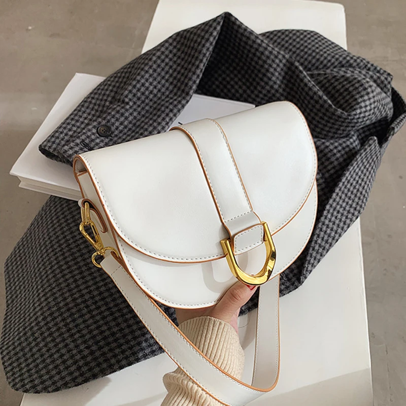 

Белая модная полукруглая женская сумка из искусственной кожи, роскошные женские сумки на плечо, универсальные